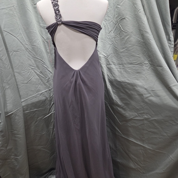 NWT Morgan & Co. One-Shoulder Dress in Slate - Picture 3 of 4